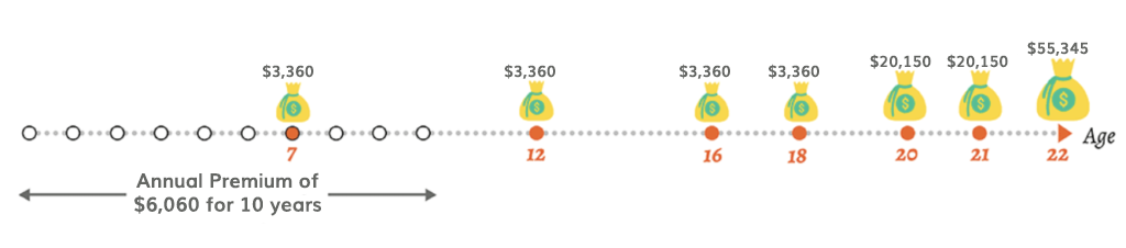  Gro Junior Saver (NTUC Income) endowment plan payment structure