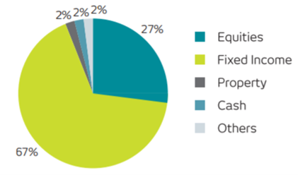 A typical asset allocation mix of a par fund 